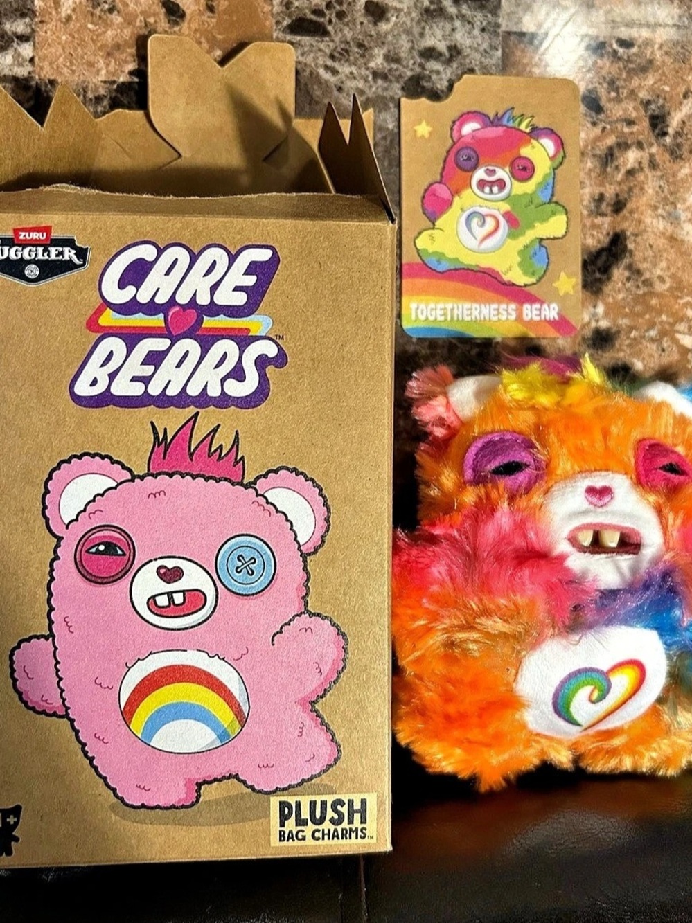 ZURU Care Bears Plush Set Pink & Orange New
